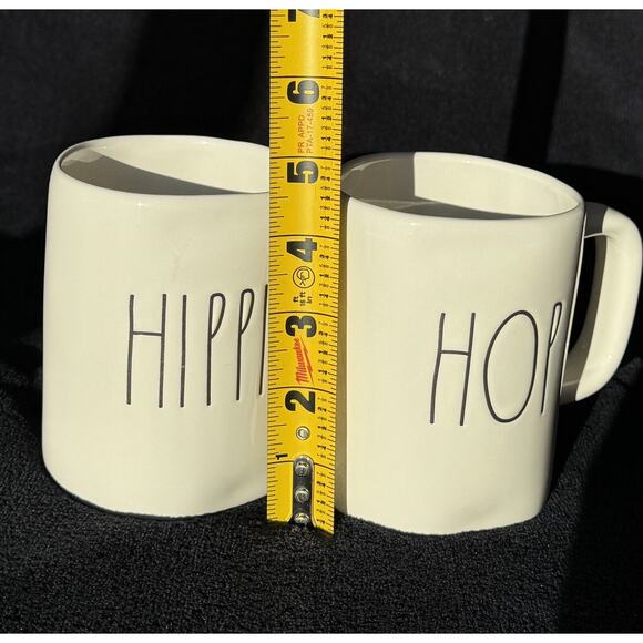 Rae Dunn Easter Spring Gift Mugs Cups Hippity Hop set of 2 White Ceramic - Picture 2 of 7
